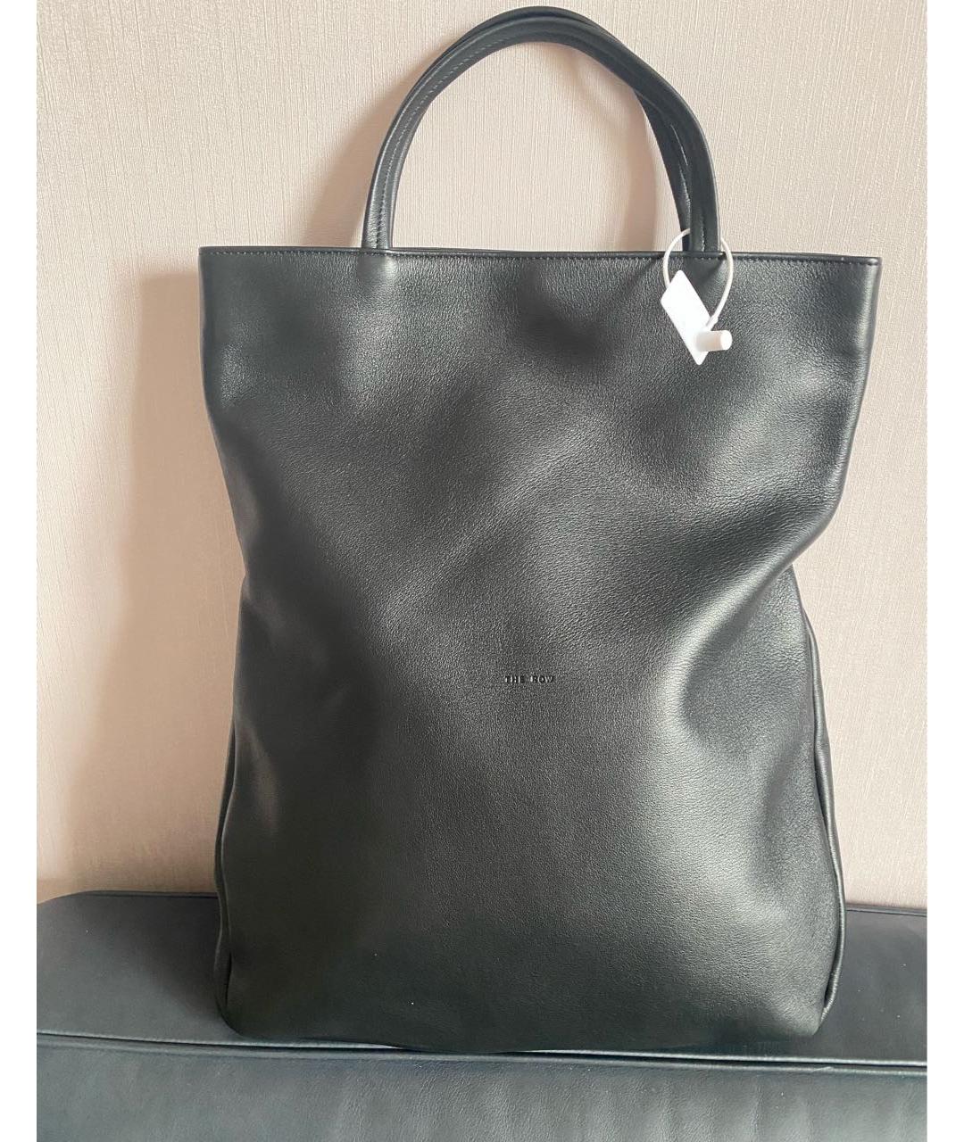 THE ROW Черная кожаная сумка тоут, фото 3