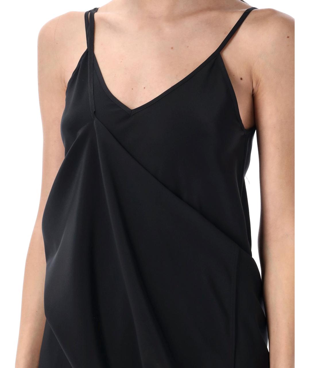 MM6 MAISON MARGIELA Черное шелковое повседневное платье, фото 4