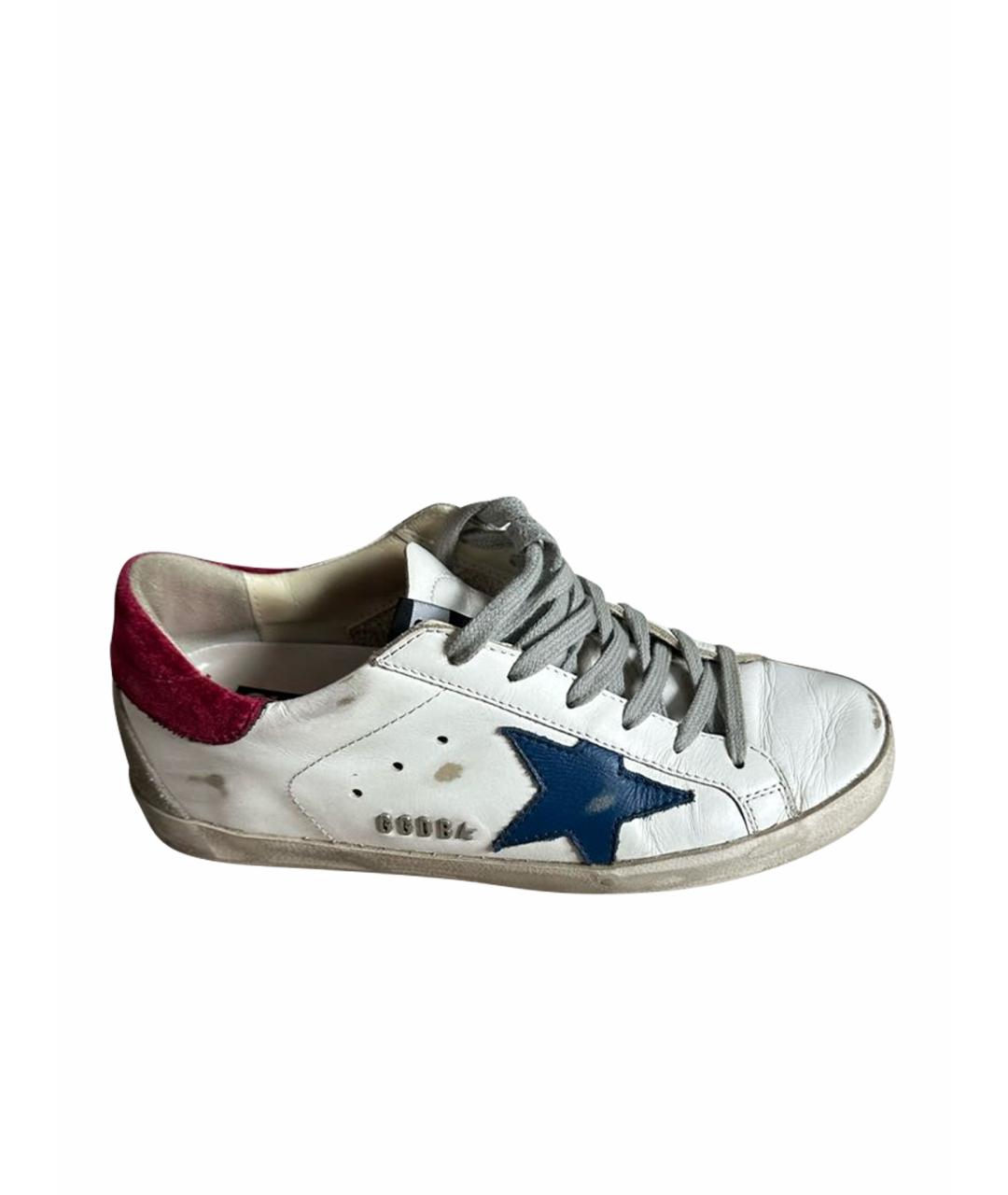 GOLDEN GOOSE DELUXE BRAND Белые кожаные кеды, фото 1