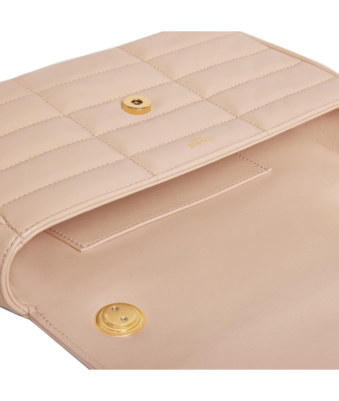 CELINE Бежевая кожаная сумка через плечо, фото 4