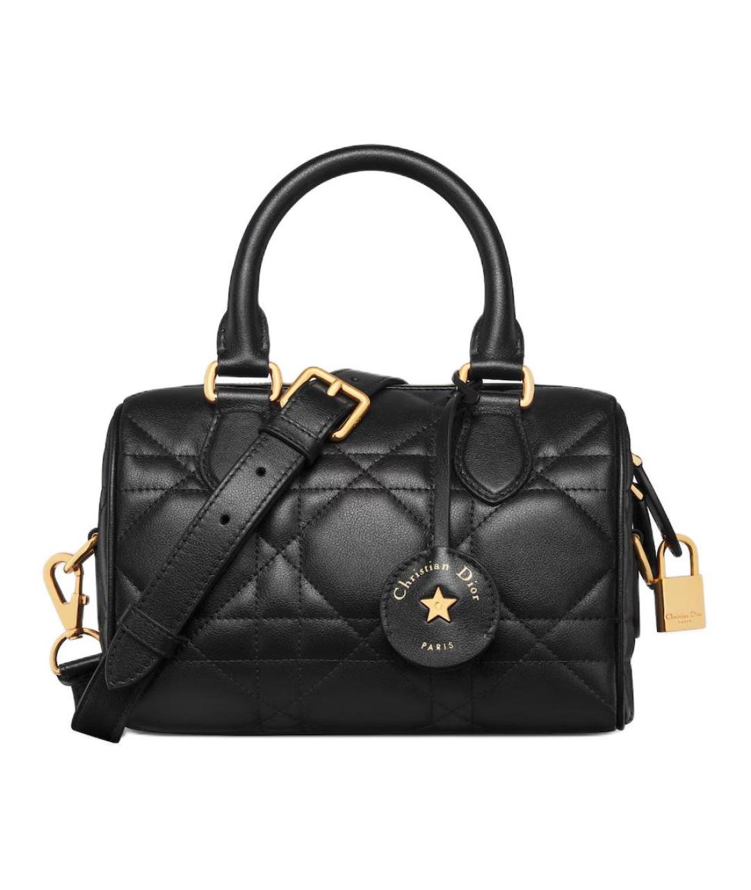 CHRISTIAN DIOR Черная кожаная сумка через плечо, фото 1