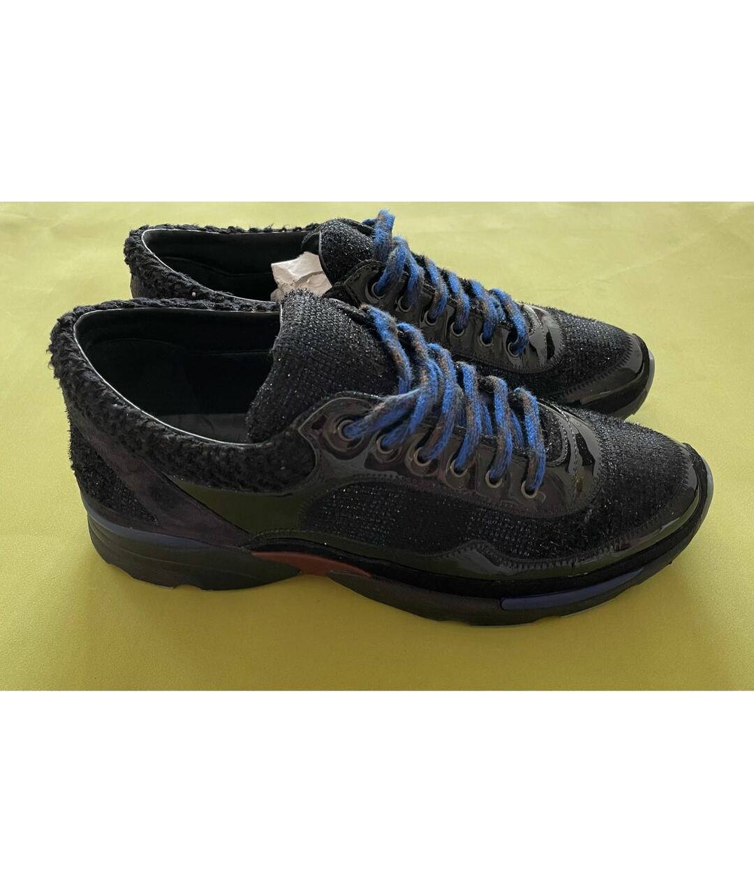 CHANEL PRE-OWNED Темно-синие текстильные кроссовки, фото 5