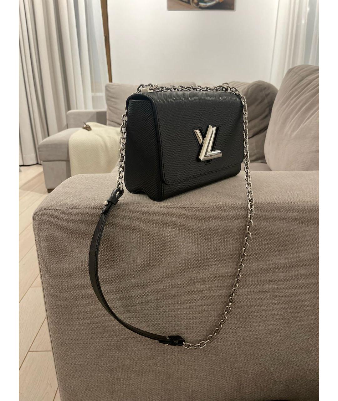 LOUIS VUITTON Черная кожаная сумка через плечо, фото 2