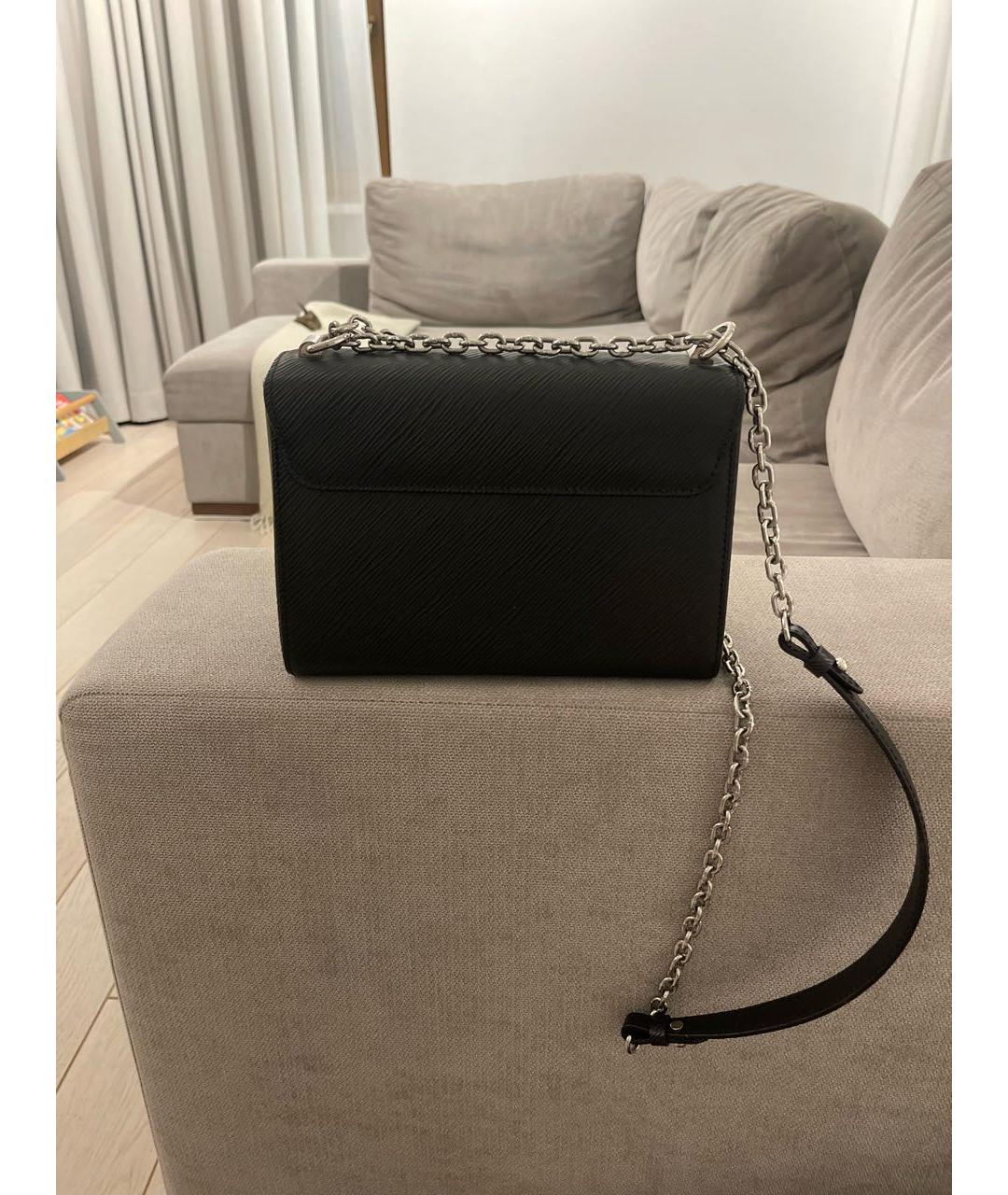 LOUIS VUITTON Черная кожаная сумка через плечо, фото 3