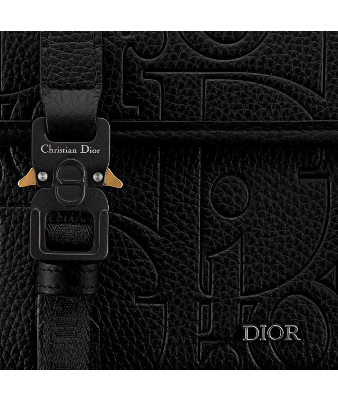 CHRISTIAN DIOR Черная кожаная сумка на плечо, фото 6