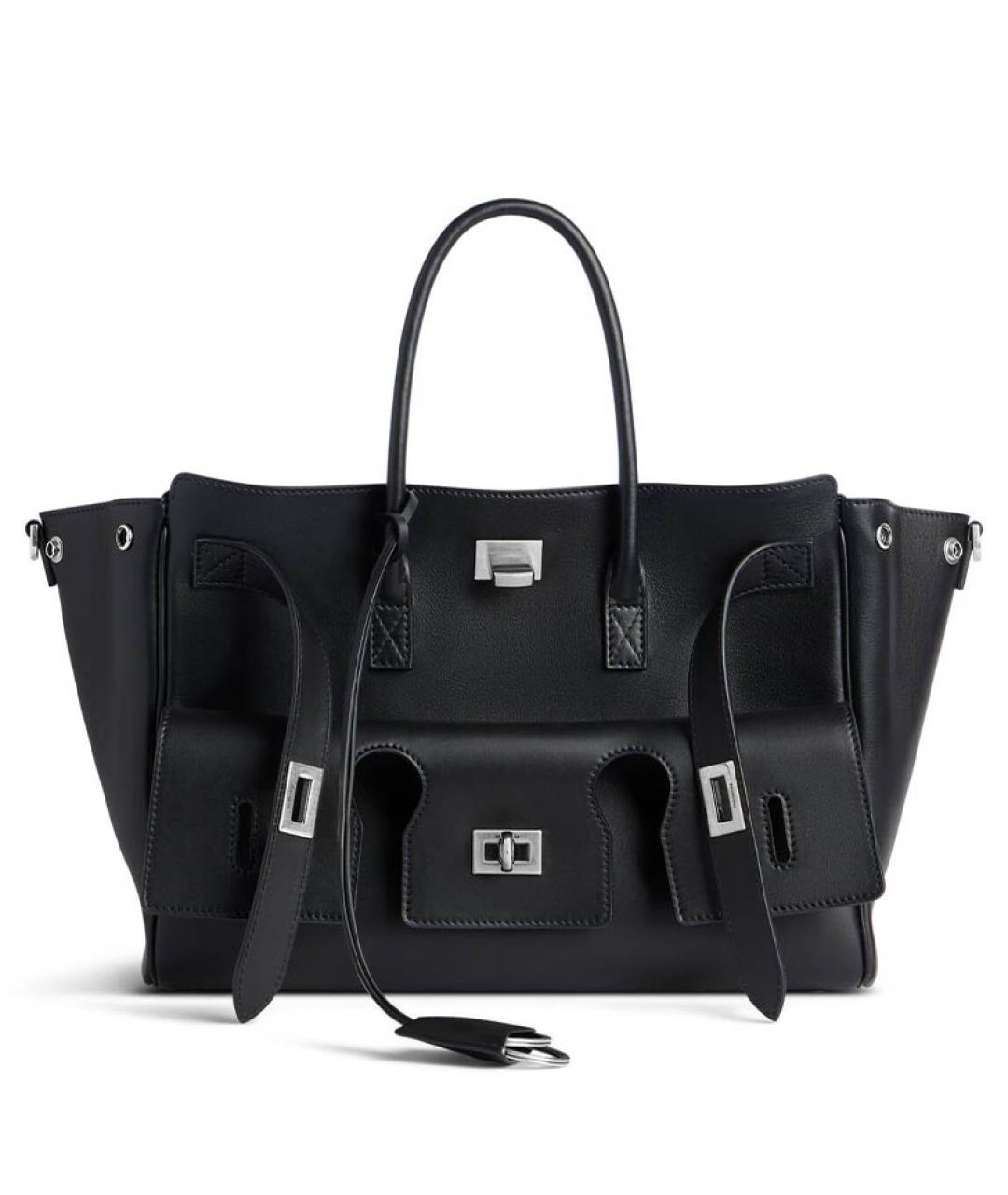 BALENCIAGA Черная кожаная сумка через плечо, фото 2