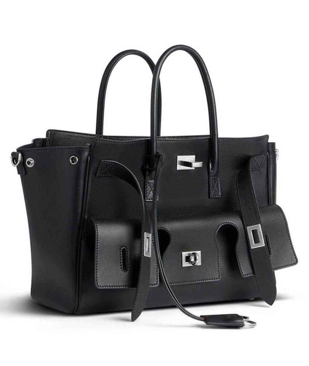 BALENCIAGA Черная кожаная сумка через плечо, фото 3