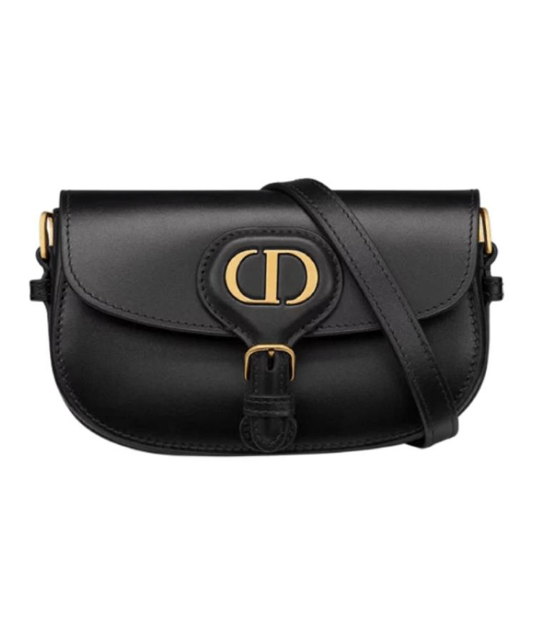 CHRISTIAN DIOR Черная кожаная сумка через плечо, фото 1