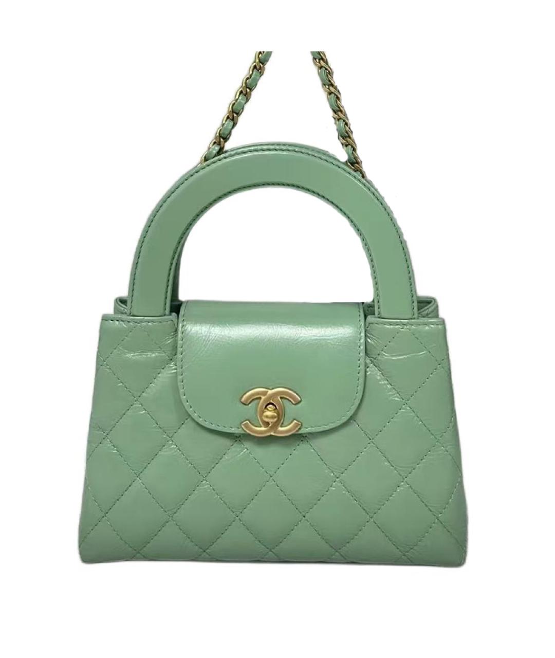 CHANEL Зеленая кожаная сумка через плечо, фото 1