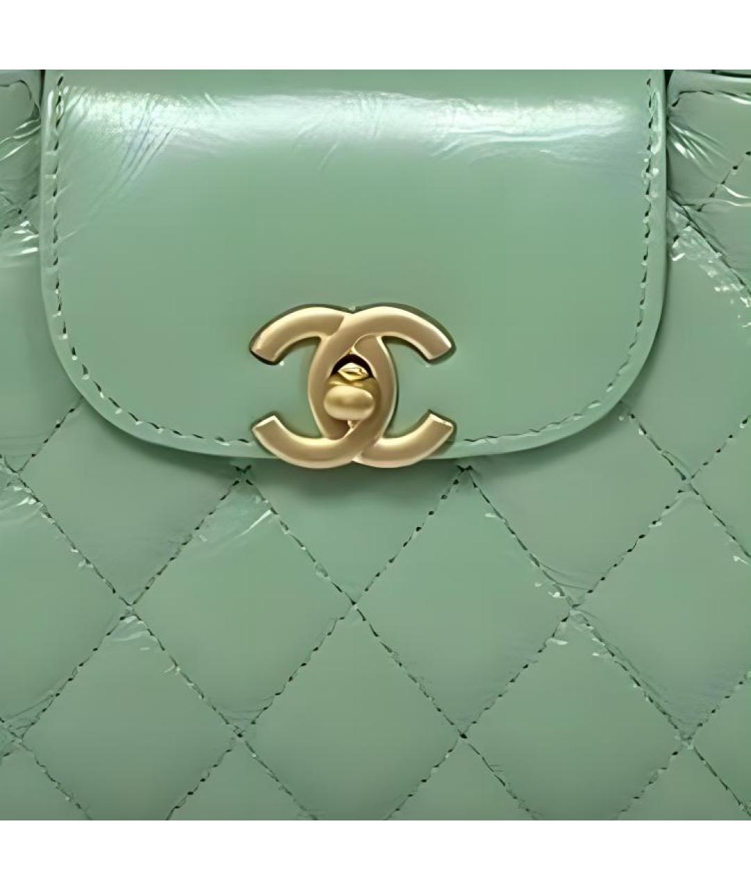 CHANEL Зеленая кожаная сумка через плечо, фото 2