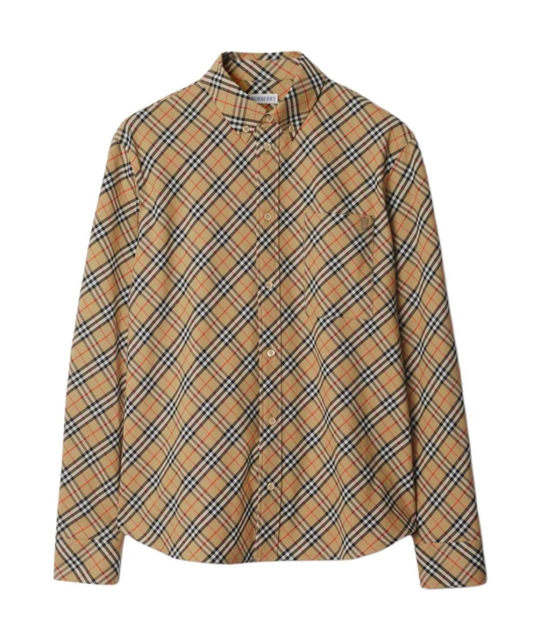 BURBERRY Бежевая хлопковая кэжуал рубашка, фото 1