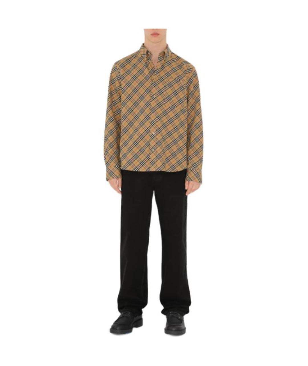 BURBERRY Бежевая хлопковая кэжуал рубашка, фото 2