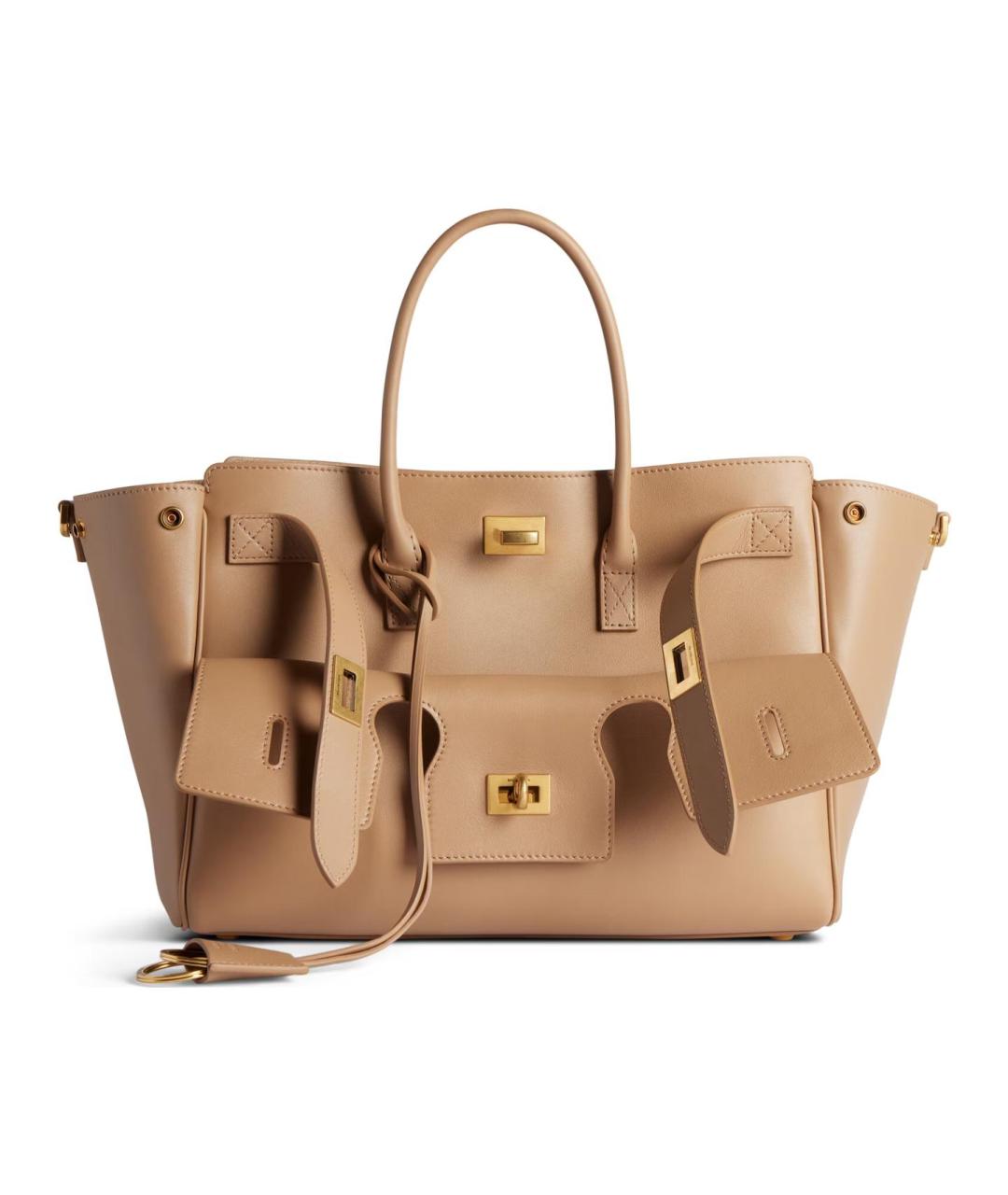 BALENCIAGA Бежевая кожаная сумка через плечо, фото 1