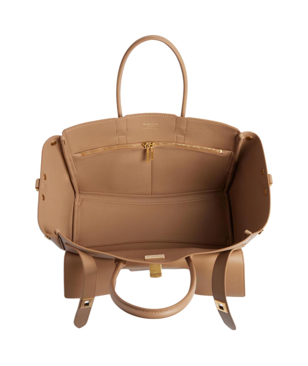 BALENCIAGA Бежевая кожаная сумка через плечо, фото 5