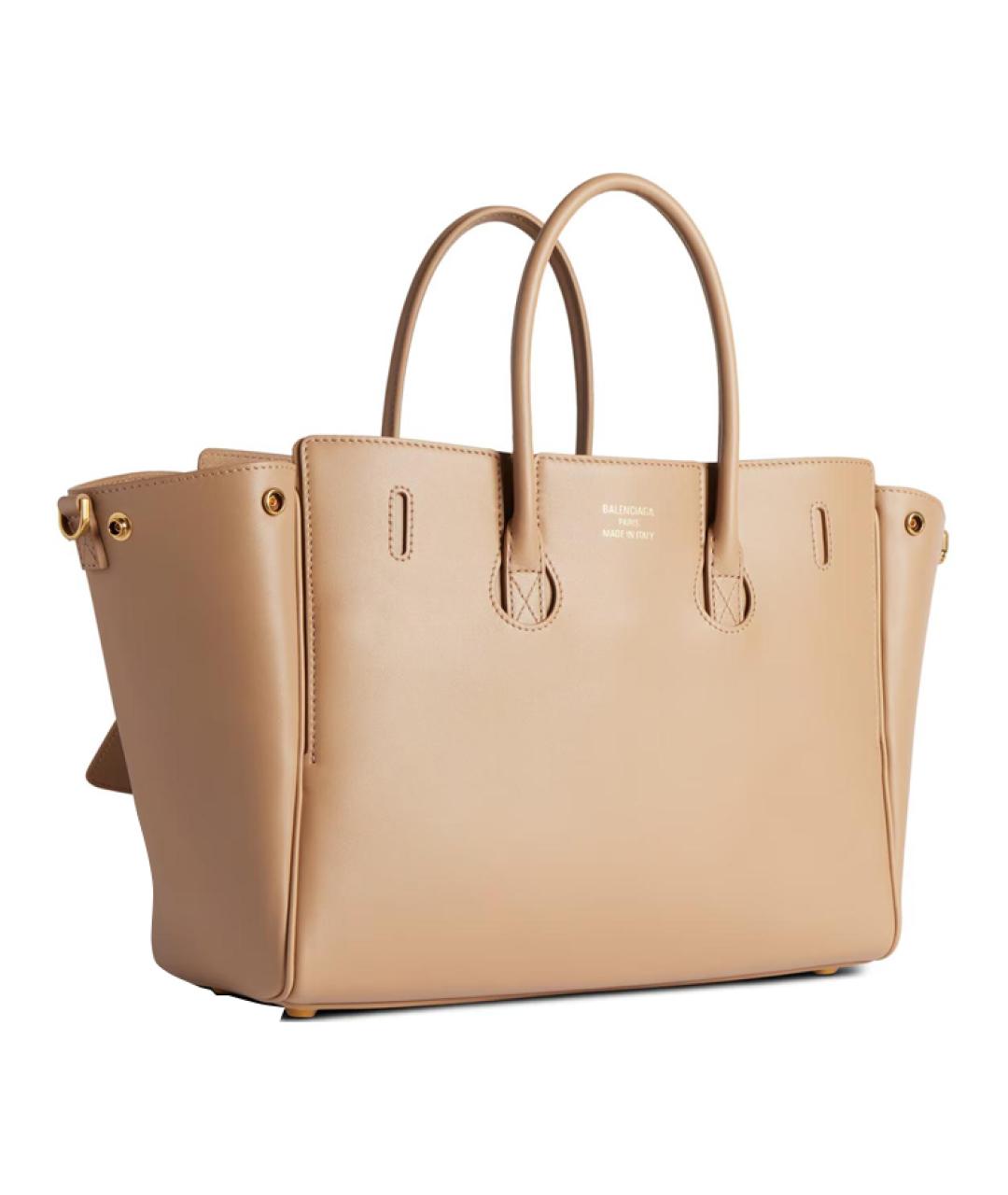 BALENCIAGA Бежевая кожаная сумка через плечо, фото 4