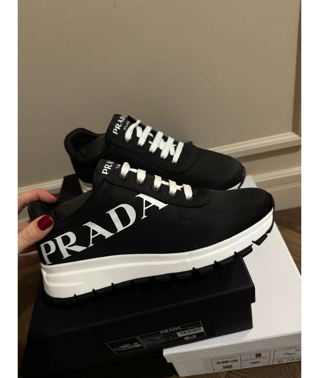 PRADA Черные кроссовки, фото 4