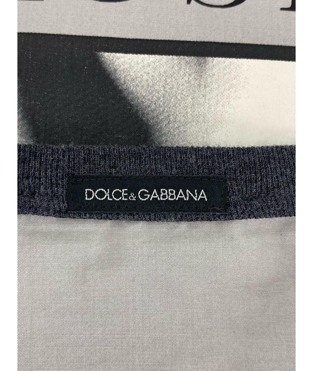 DOLCE&GABBANA Серая хлопковая футболка, фото 7