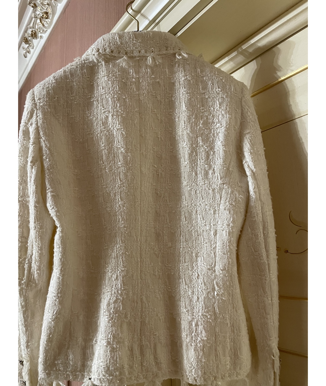 CHANEL PRE-OWNED Белый твидовый жакет/пиджак, фото 4