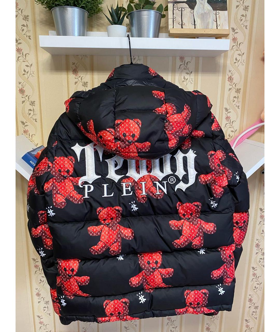 PHILIPP PLEIN Черный полиэстеровый пуховик, фото 2