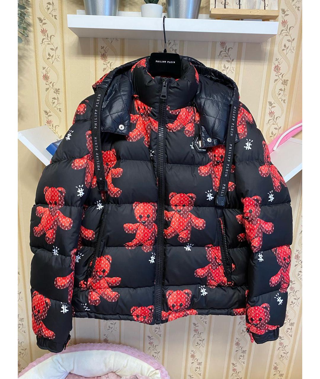 PHILIPP PLEIN Черный полиэстеровый пуховик, фото 5
