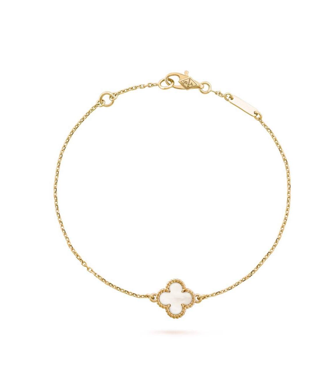 VAN CLEEF & ARPELS Белый браслет из желтого золота, фото 4