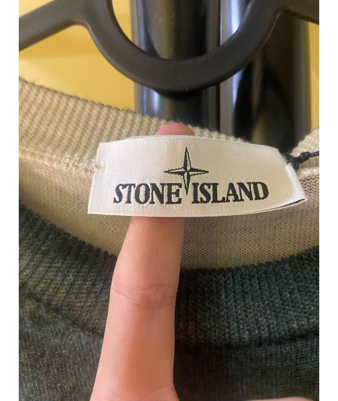 STONE ISLAND Зеленый шерстяной джемпер / свитер, фото 6