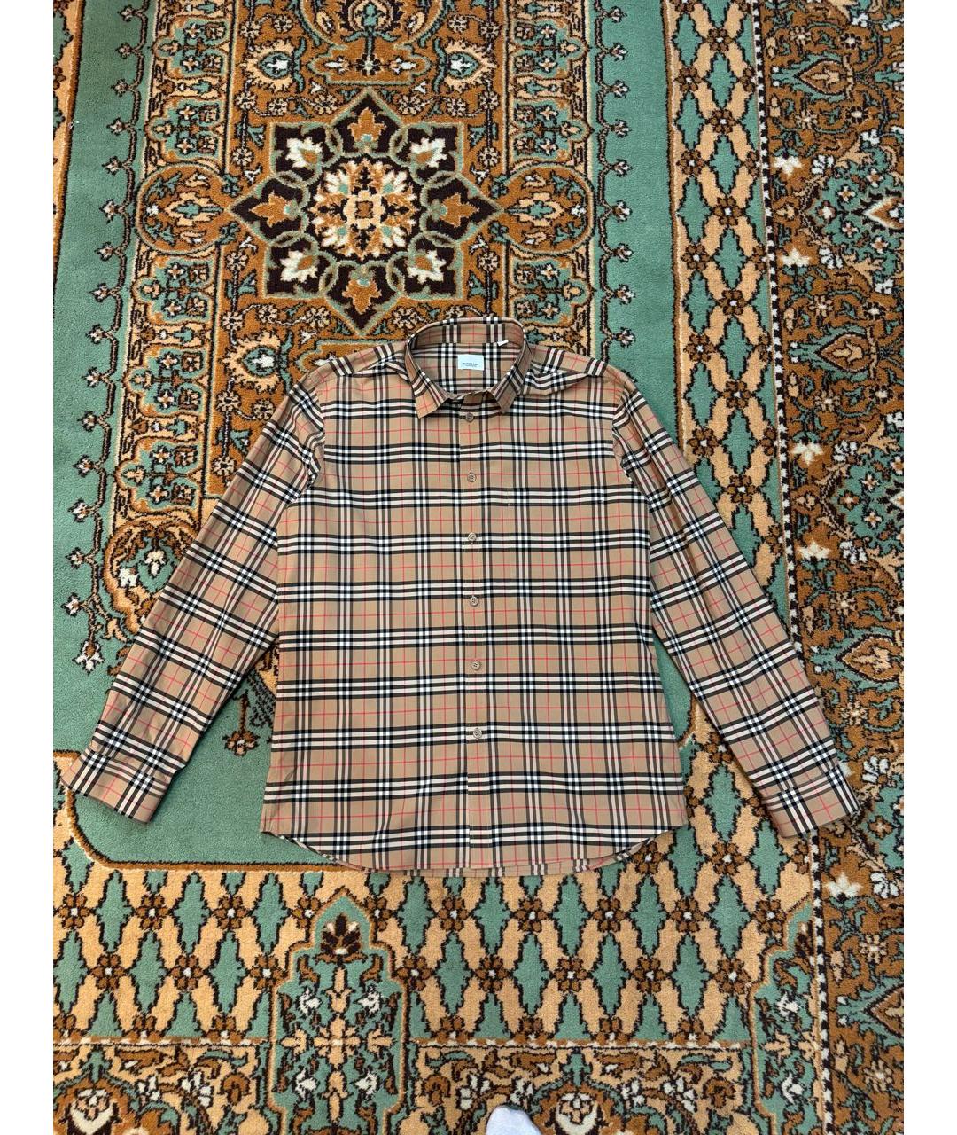 BURBERRY Бежевая хлопковая кэжуал рубашка, фото 5
