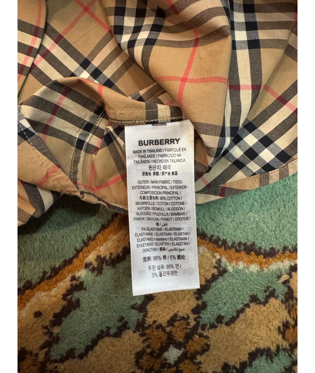 BURBERRY Бежевая хлопковая кэжуал рубашка, фото 3