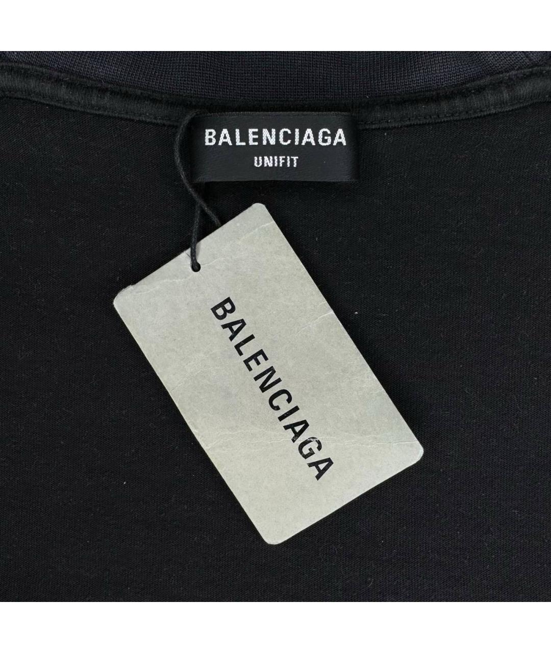 BALENCIAGA Антрацитовая хлопковая футболка, фото 6