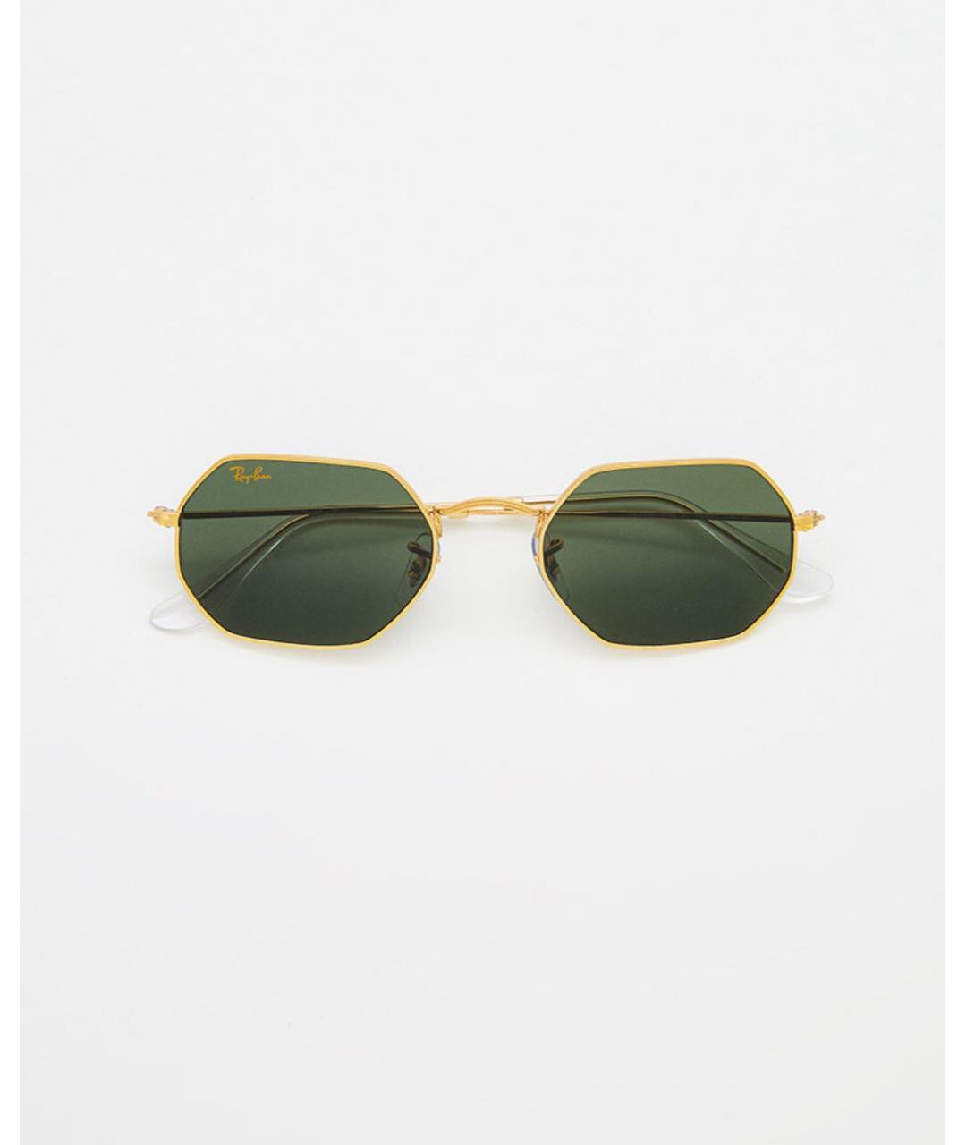 RAY BAN Золотые металлические солнцезащитные очки, фото 4