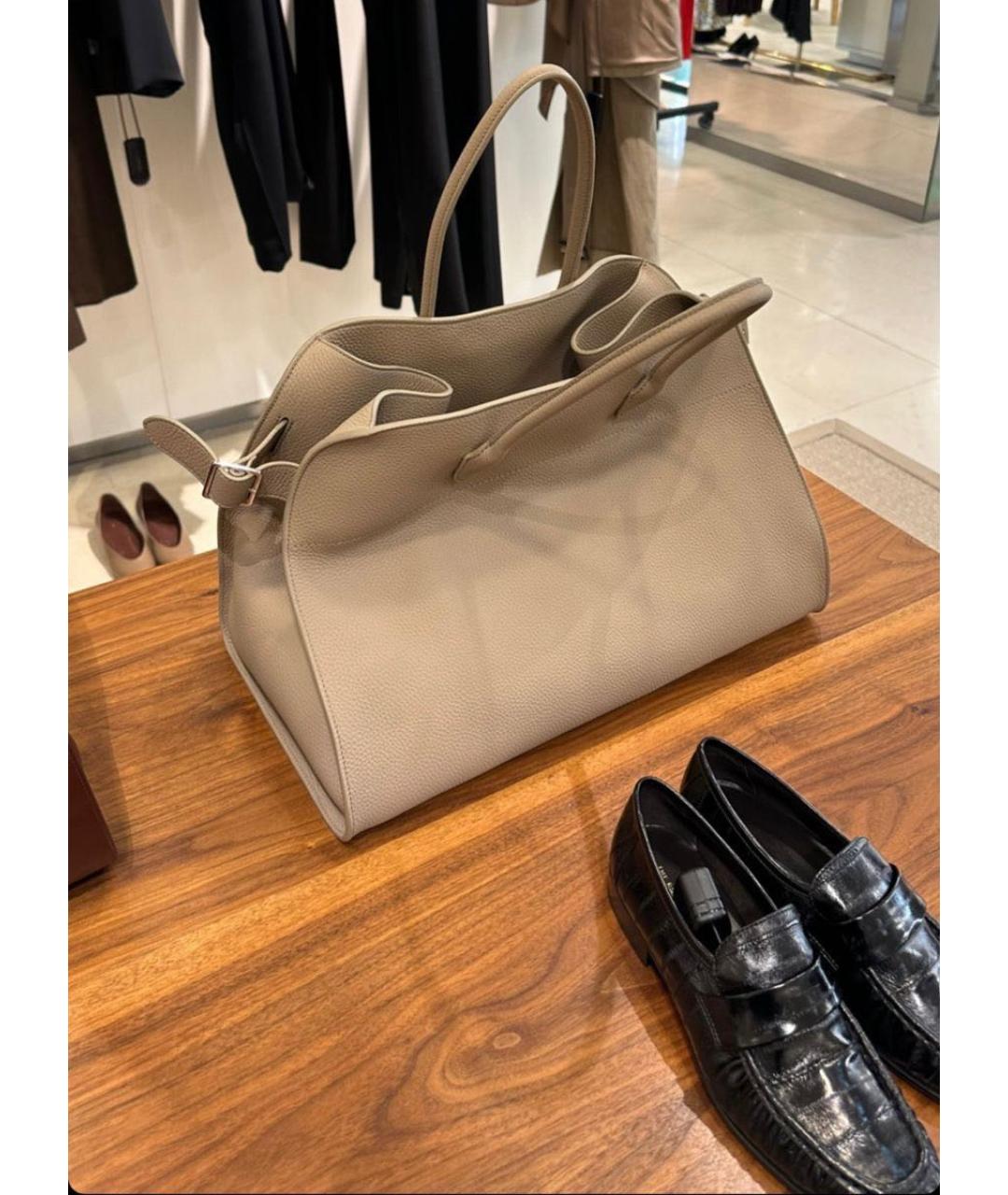 THE ROW Коричневая кожаная сумка тоут, фото 4