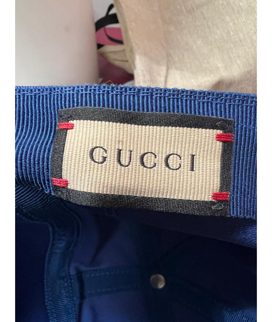 GUCCI Синяя хлопковая кепка/бейсболка, фото 5