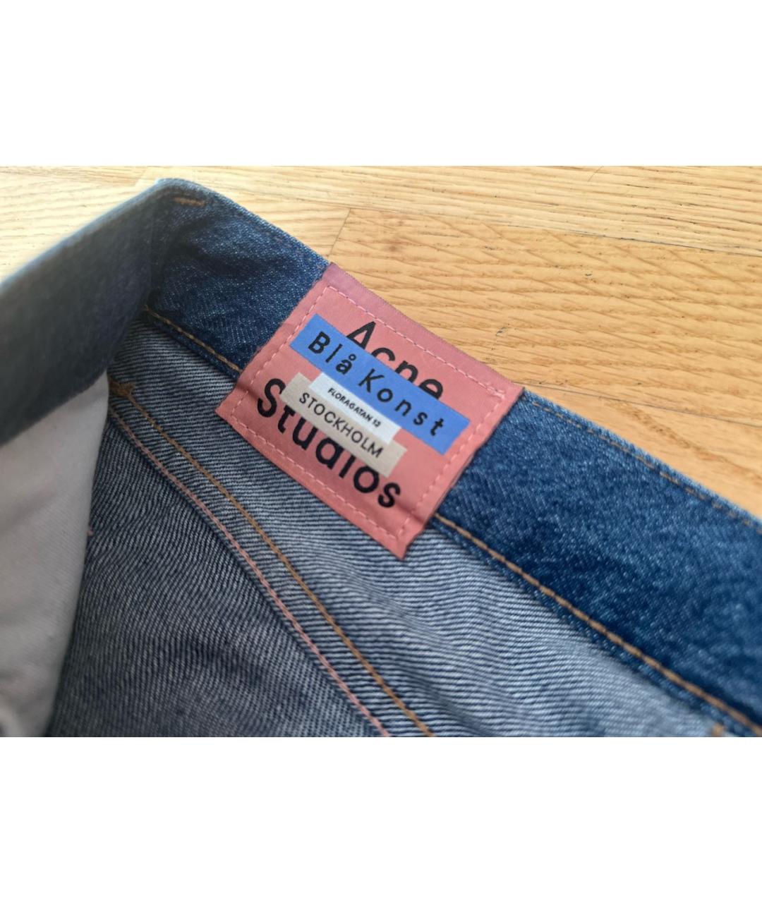 ACNE STUDIOS Синие хлопковые прямые джинсы, фото 5