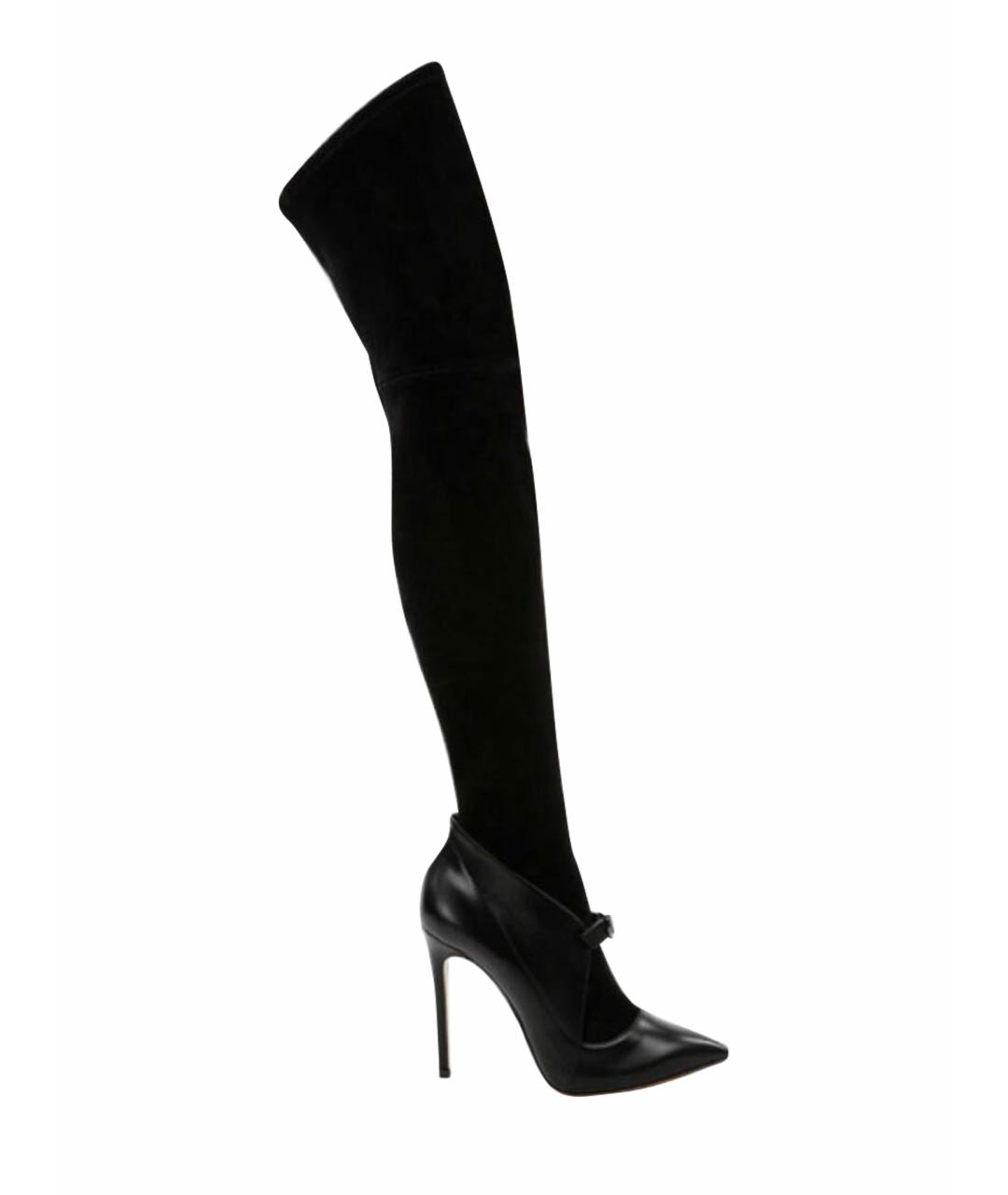 CASADEI Черные нубуковые ботфорты, фото 1