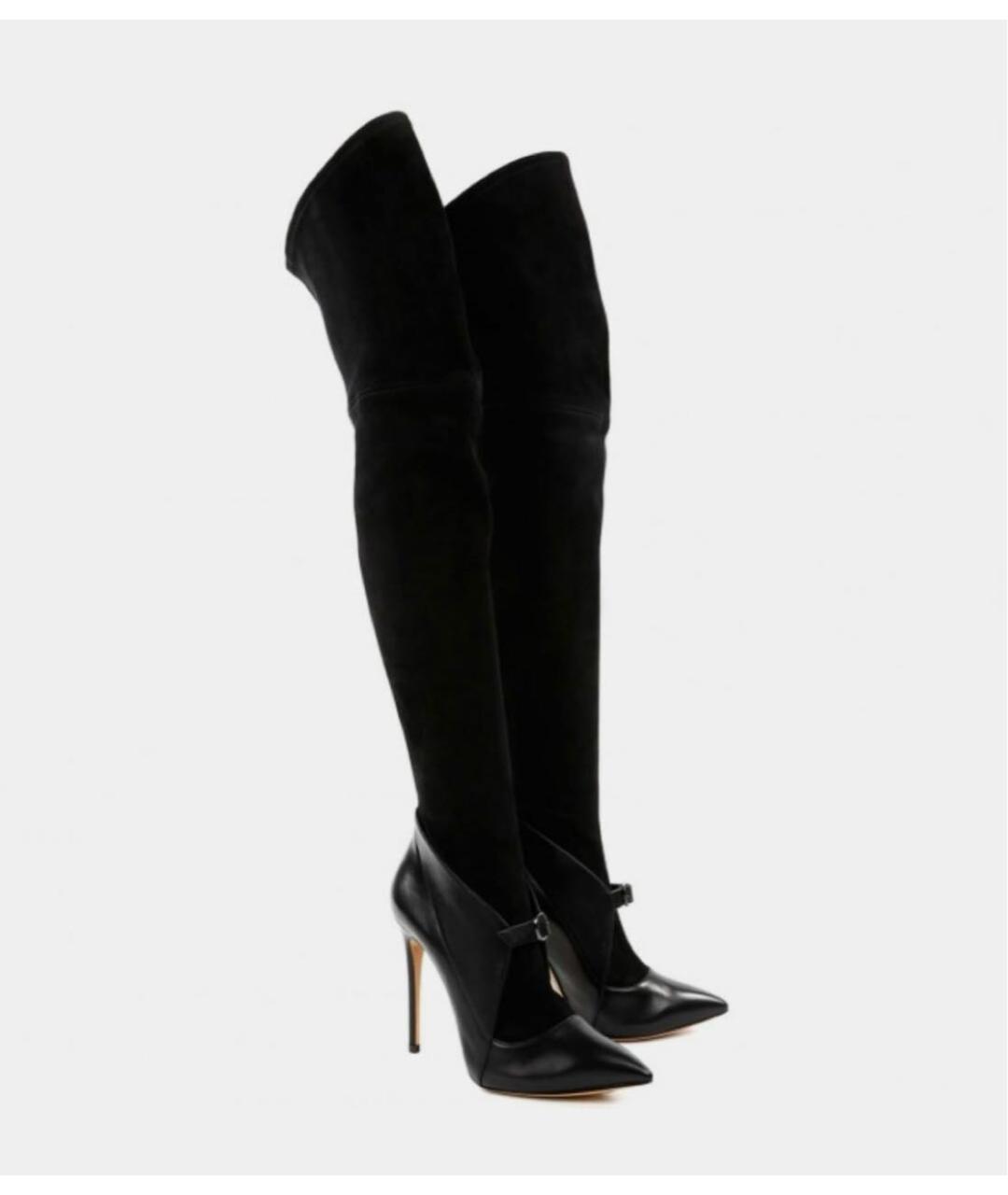 CASADEI Черные нубуковые ботфорты, фото 7