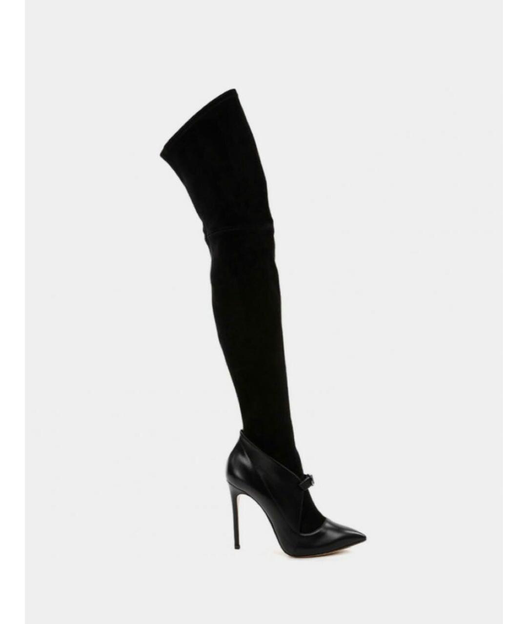 CASADEI Черные нубуковые ботфорты, фото 8