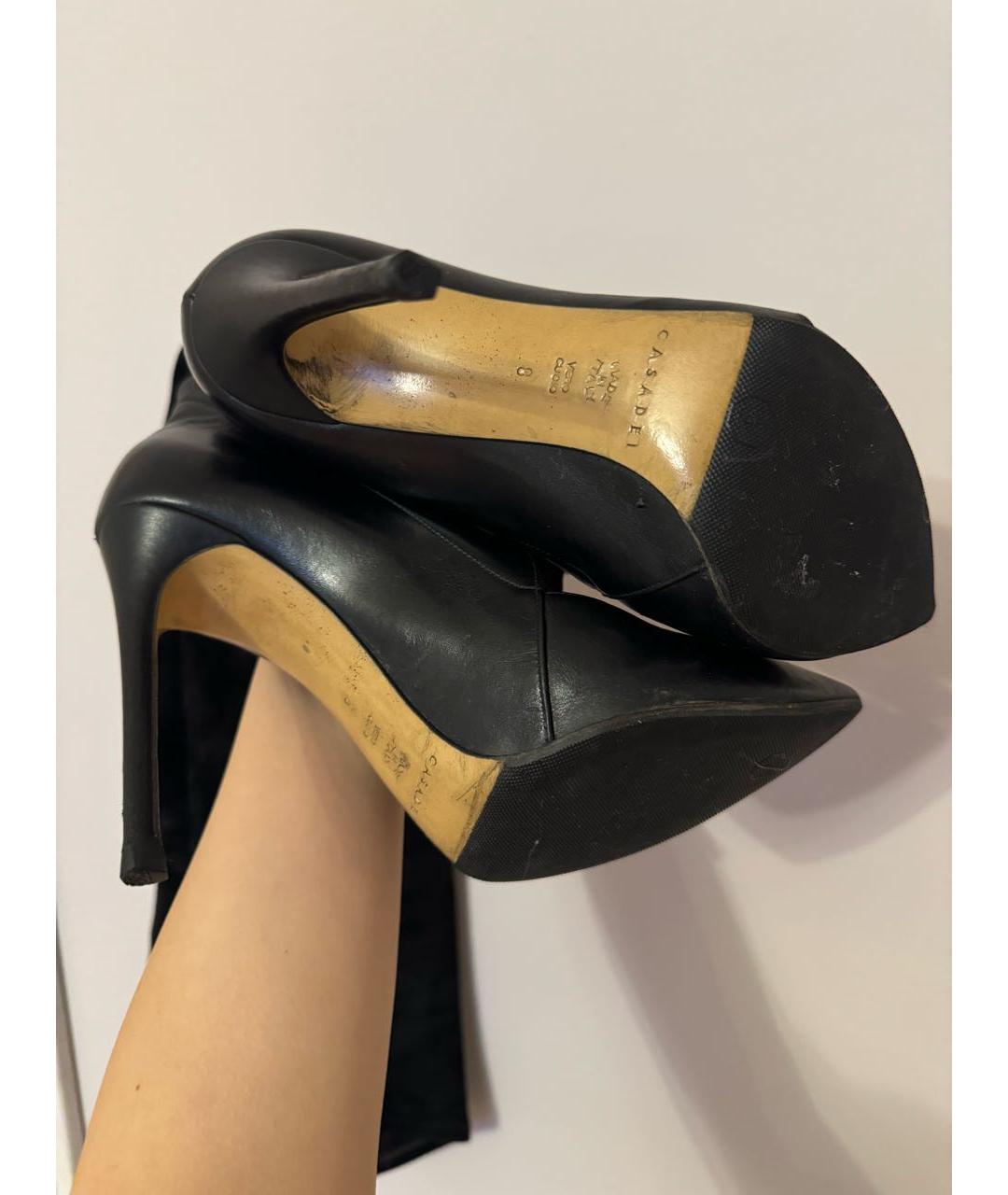 CASADEI Черные нубуковые ботфорты, фото 5