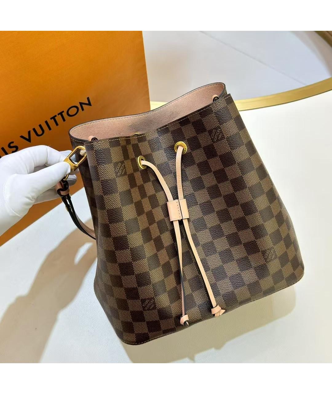 LOUIS VUITTON Коричневая сумка тоут из искусственной кожи, фото 9