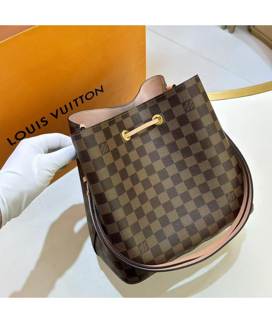 LOUIS VUITTON Коричневая сумка тоут из искусственной кожи, фото 4