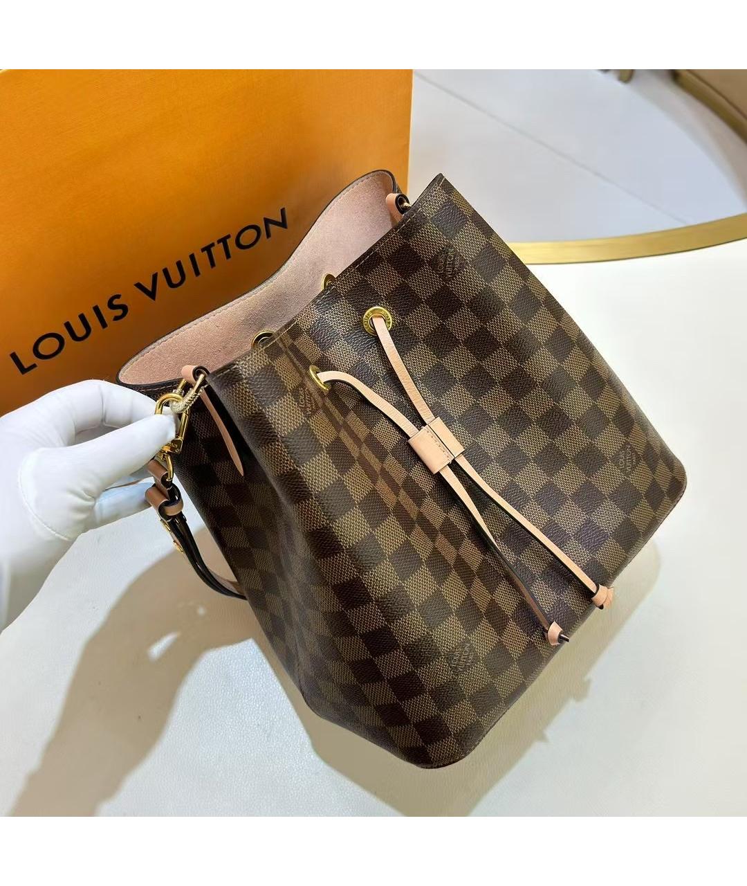 LOUIS VUITTON Коричневая сумка тоут из искусственной кожи, фото 2