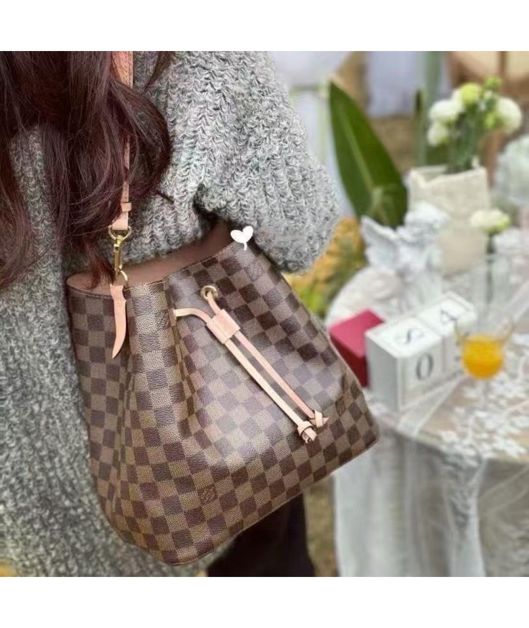 LOUIS VUITTON Коричневая сумка тоут из искусственной кожи, фото 7