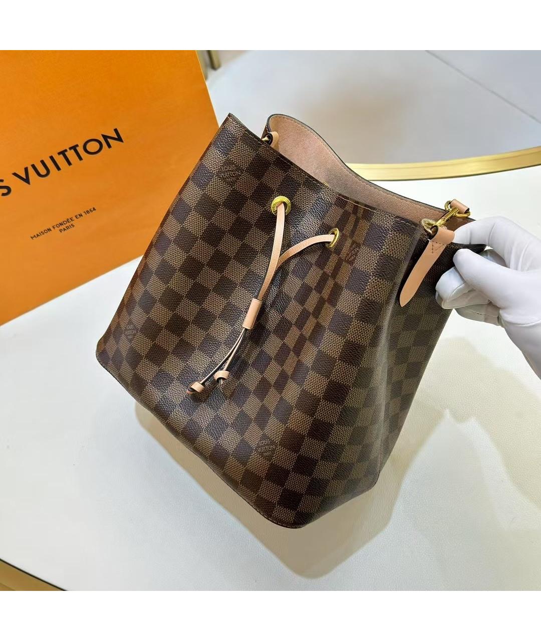 LOUIS VUITTON Коричневая сумка тоут из искусственной кожи, фото 3