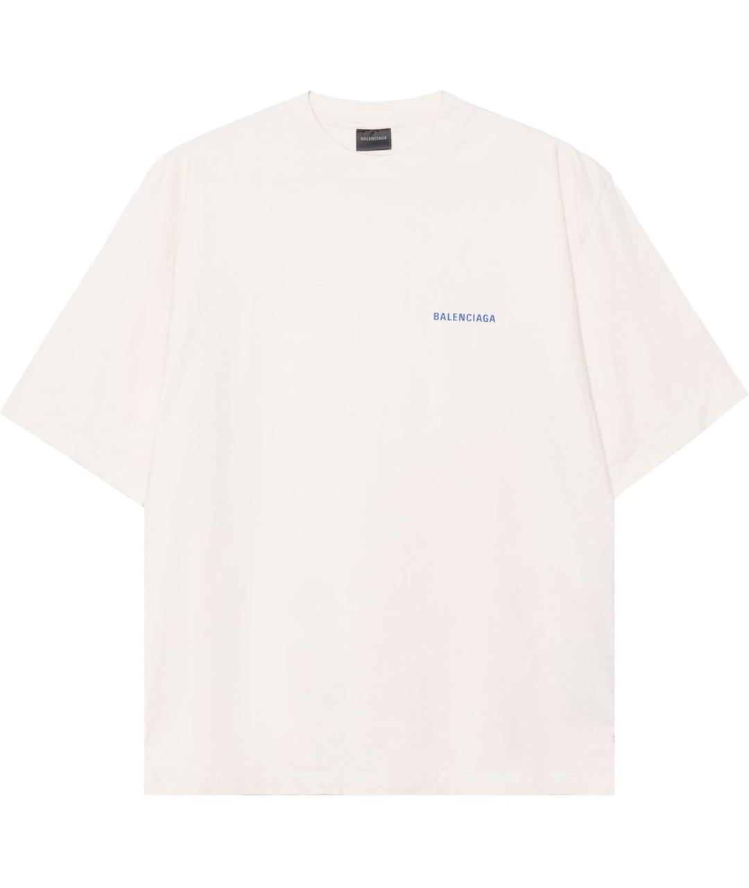 BALENCIAGA Бежевая хлопковая футболка, фото 1