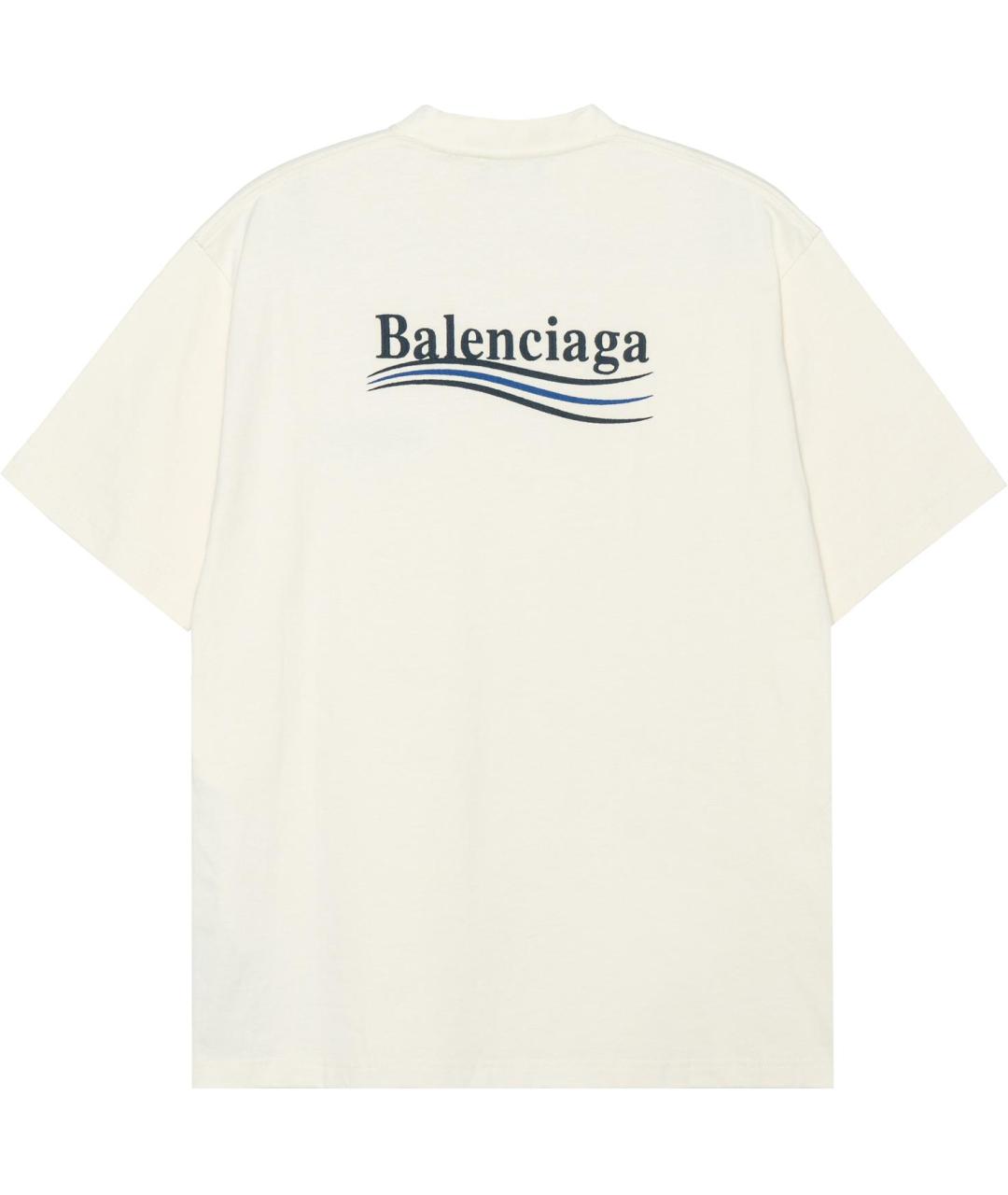 BALENCIAGA Бежевая хлопковая футболка, фото 2