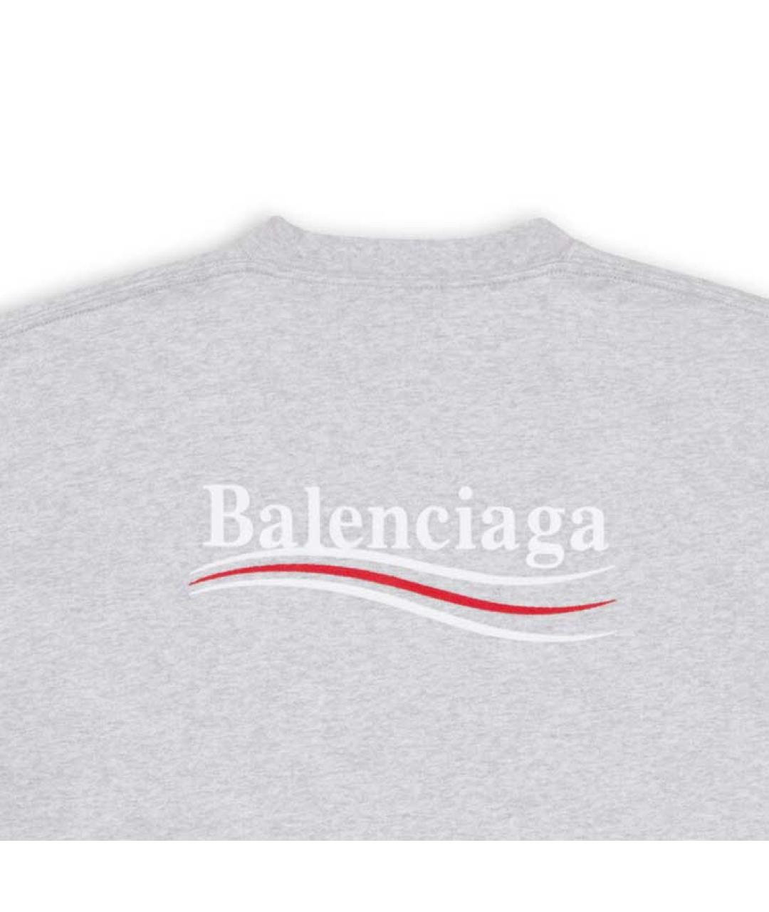 BALENCIAGA Серая хлопковая футболка, фото 6