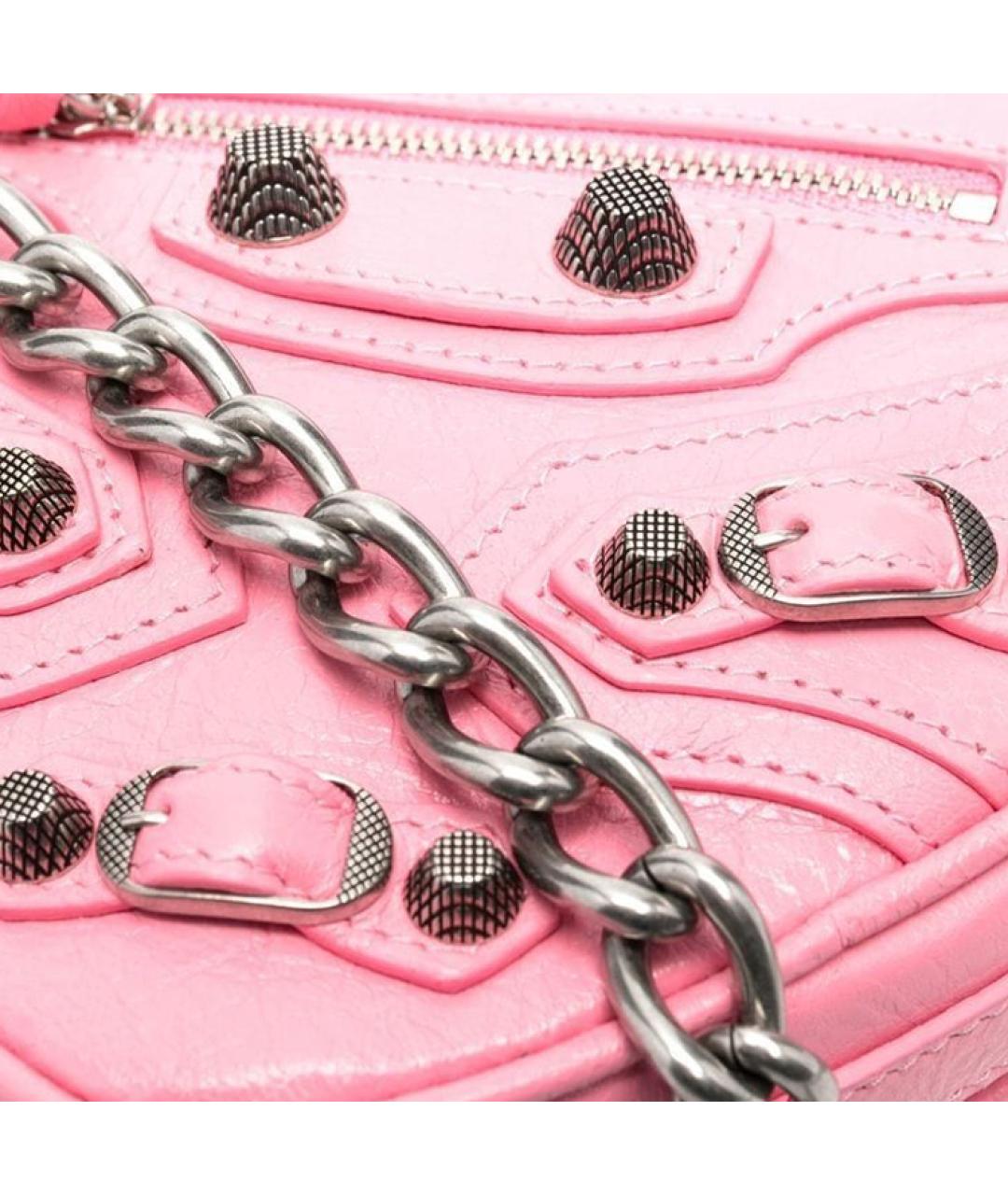BALENCIAGA Розовая кожаная сумка через плечо, фото 3
