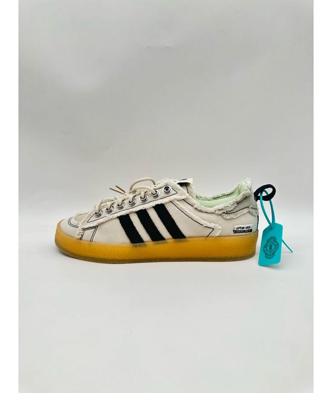 ADIDAS Белые текстильные низкие кроссовки / кеды, фото 5