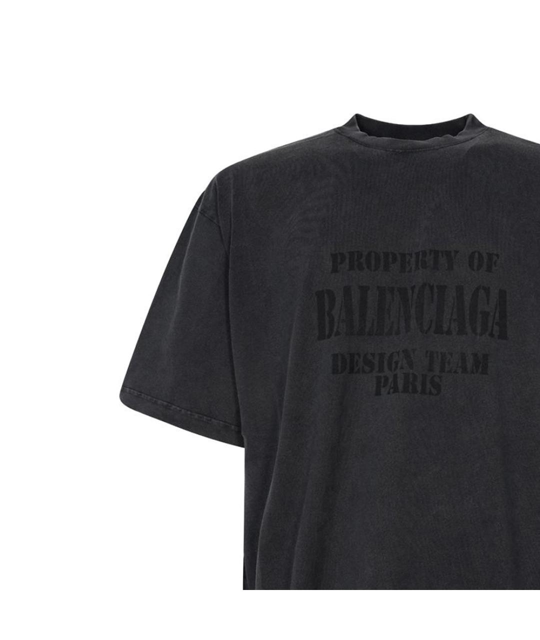 BALENCIAGA Черная хлопковая футболка, фото 6