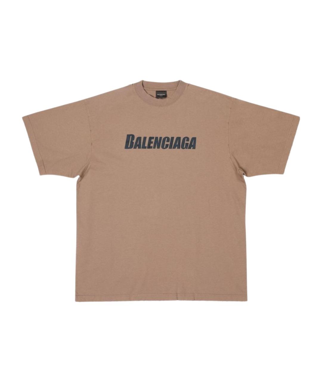 BALENCIAGA Коричневая футболка, фото 1