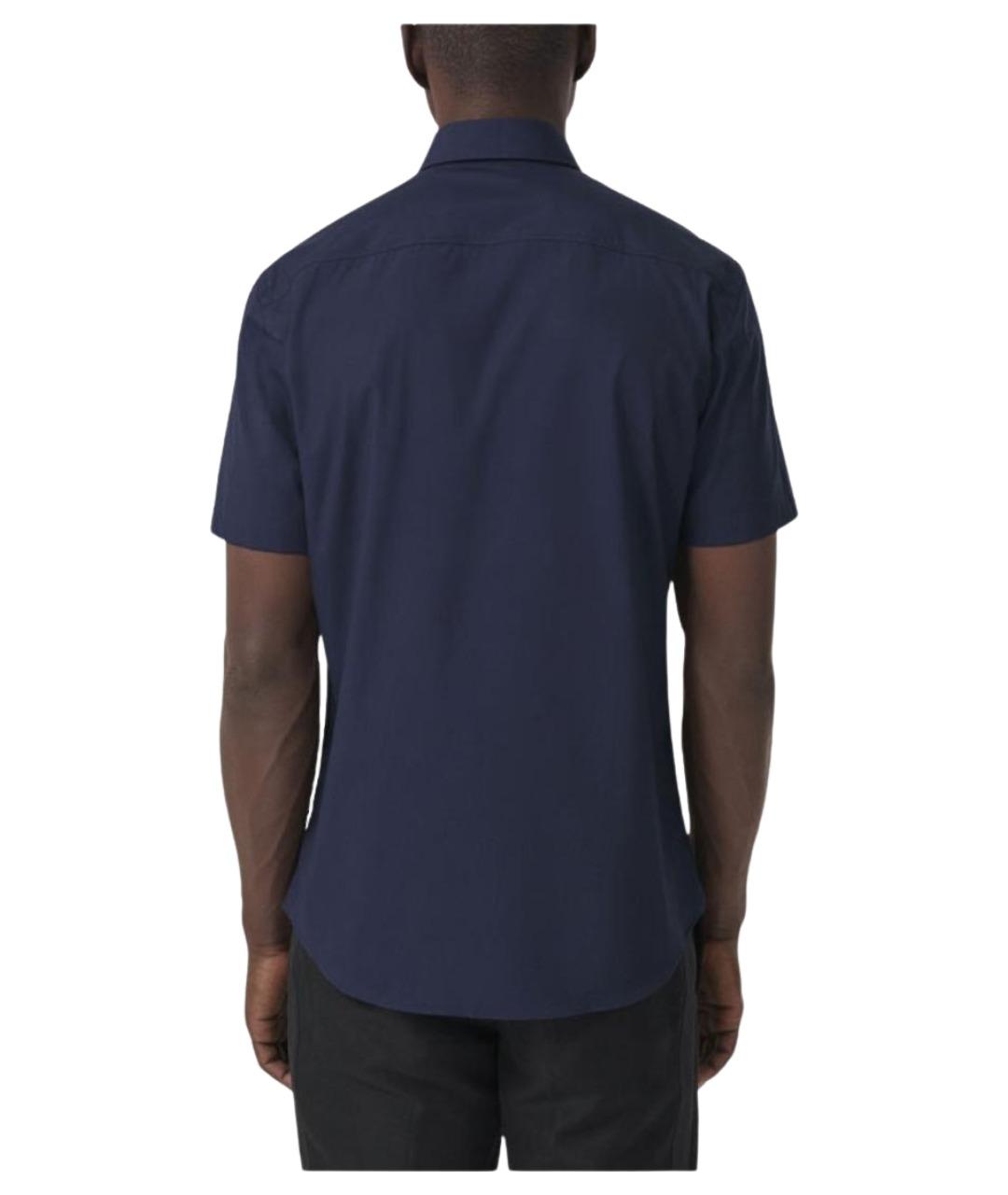 BURBERRY Темно-синяя хлопковая кэжуал рубашка, фото 5